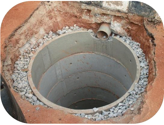 Дренаж участка, смотровая яма из бетонных колец
